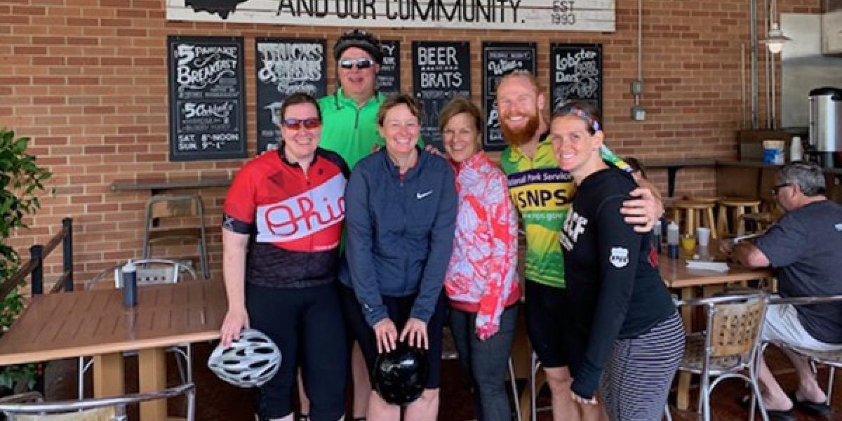 group of cyclists