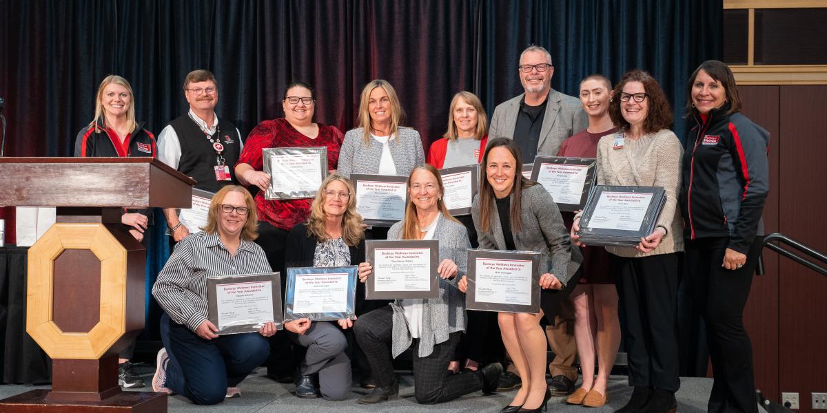 Team holding awards