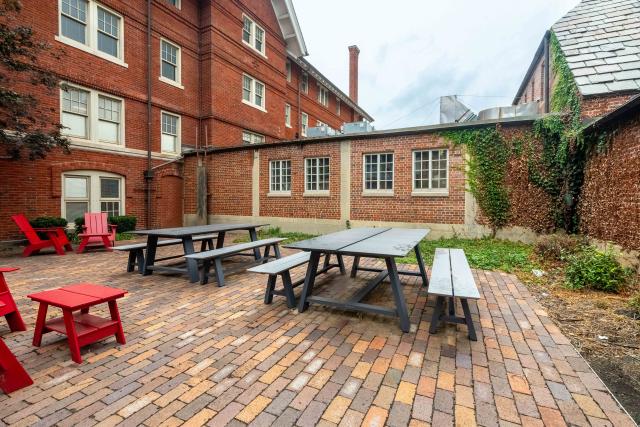 Photo of picnic tables and chairs