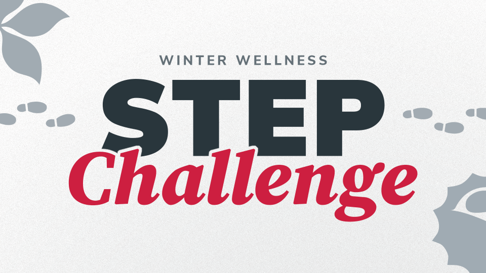 step challenge text with images of footprints